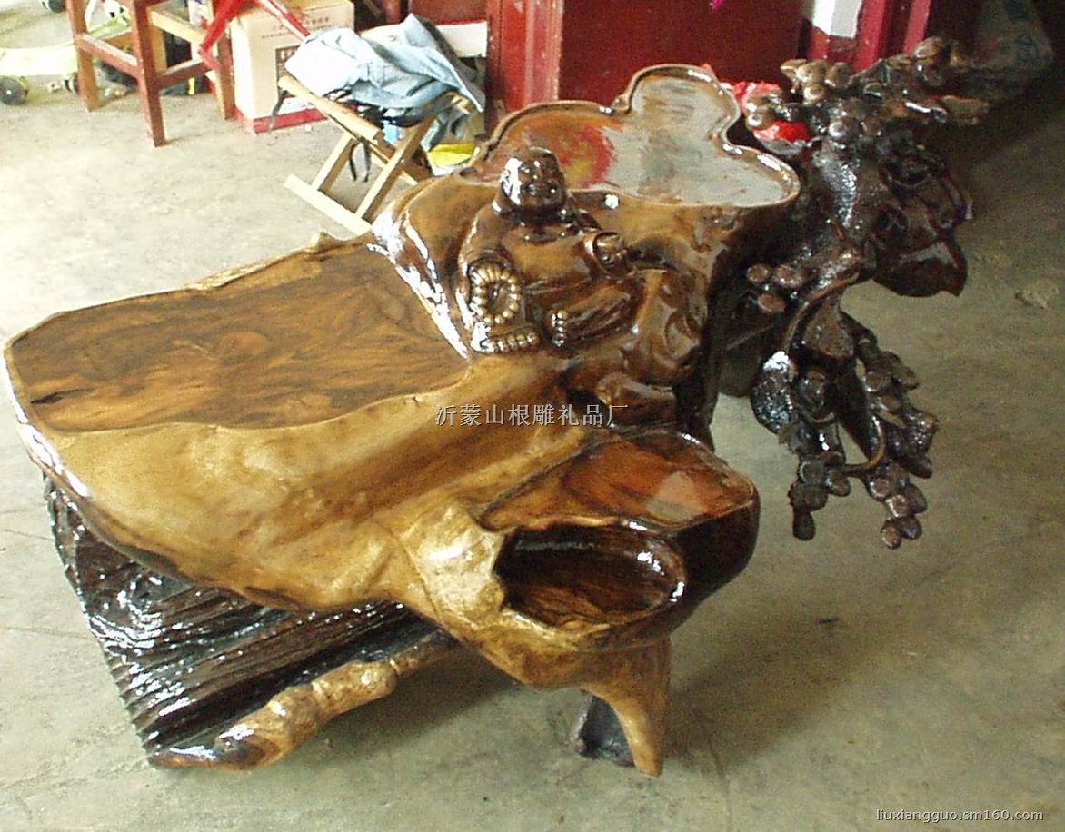 百年古树根雕茶几,茶几生产制造商-沂蒙山根雕