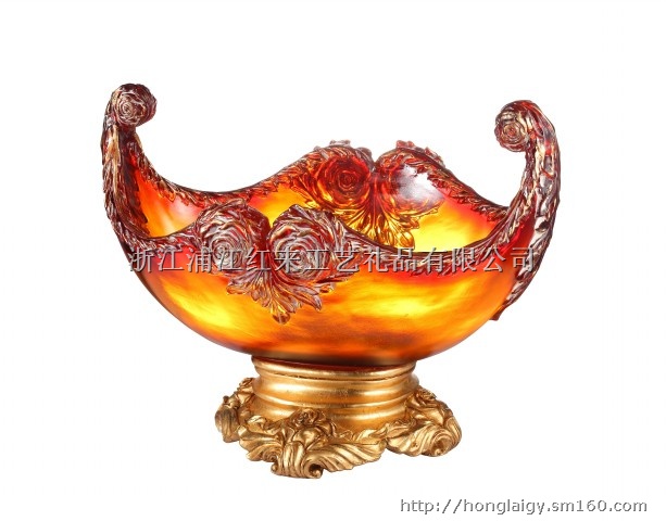 摆设批发 葫芦玫瑰花果盘 广州家居饰品批发,后