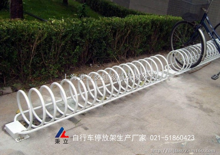 高低自行车停放架 圆笼式自行车整理架 上海秉立